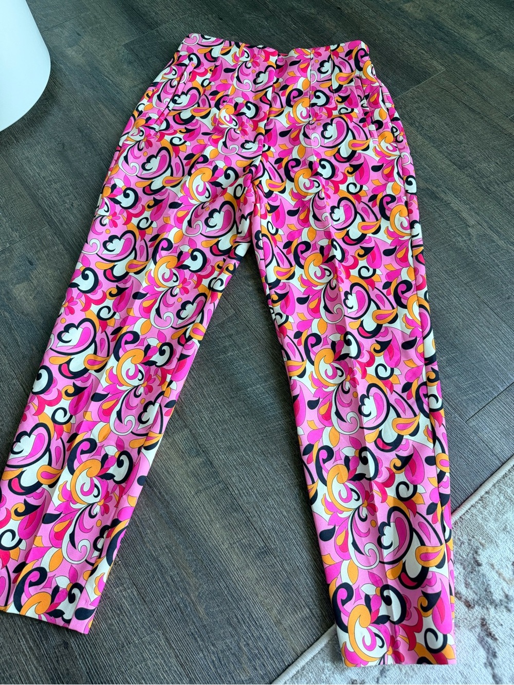Zara' Pink Multi Swirl Print Stretch Pants
